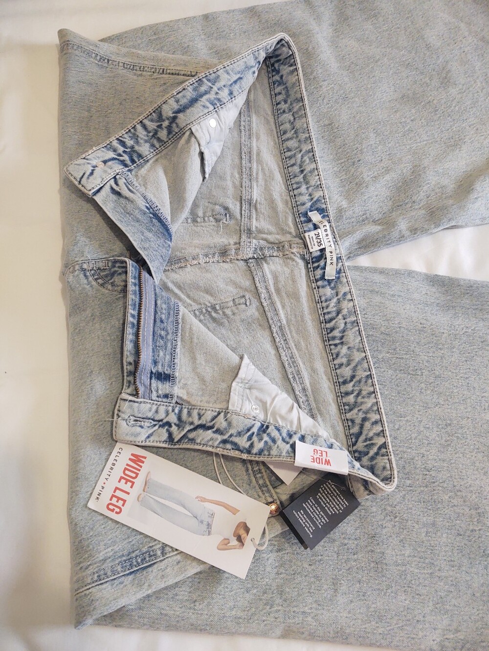 Celebrity Pink Wide Leg Light Wash Jeans | Waist 42 NWT - Picture 6 of 10